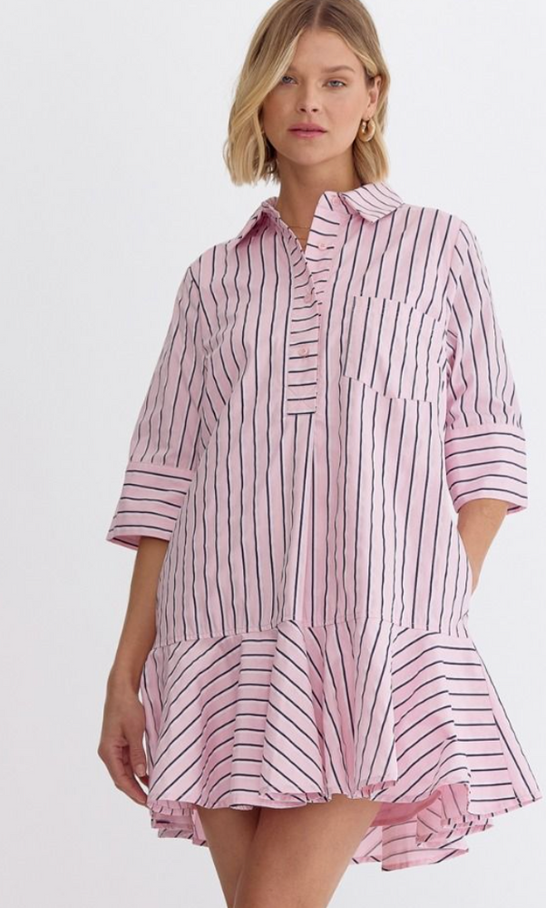 Striped Dress - Pink