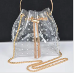 Clear Rhinestone Bucket Bag