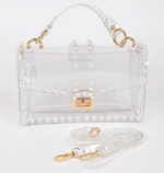 Clear Clutch with Pearls