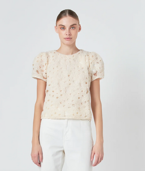 Pearl and Tulle Textured top