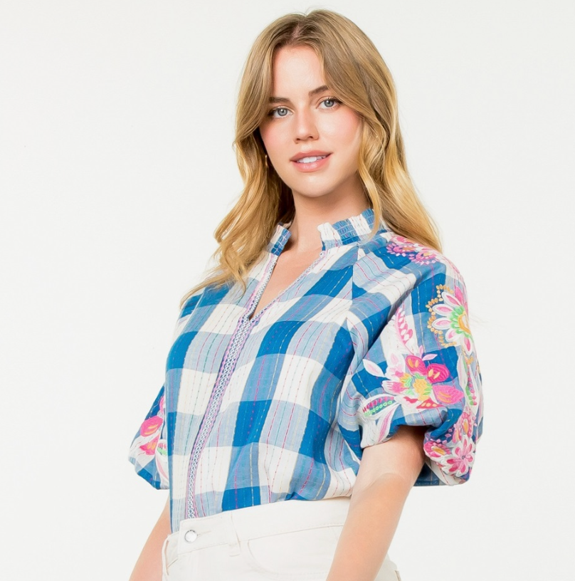 Blue Picnic Blouse