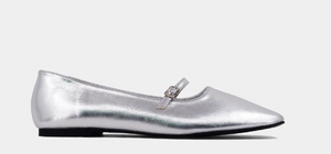 Silver Ballet Flat