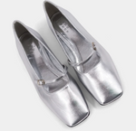 Silver Ballet Flat