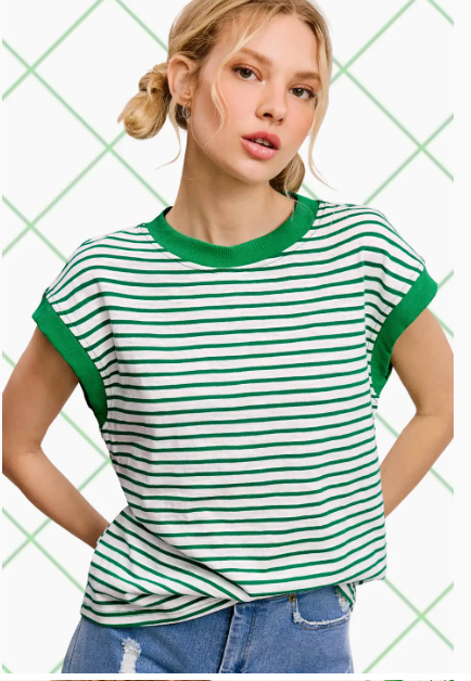 Nautical Cap Sleeve Top