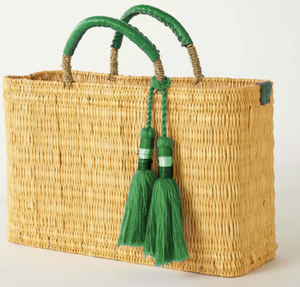 Green Tassel Straw Bag