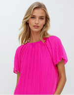Bubble Sleeve Pleated Blouse