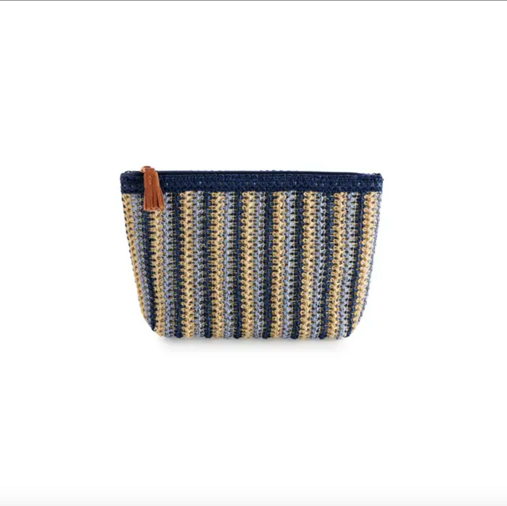 Maya Zip Blue Pouch