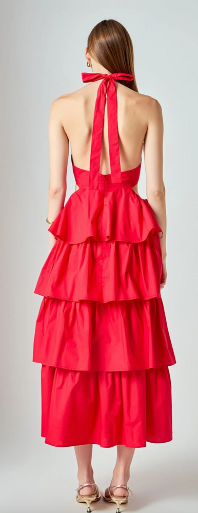 Red hot Ruffle Dress