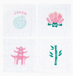 Mahjong Embroidered Cocktail Napkin Set