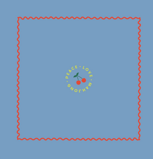 Mahjong Mat- French Blue with Cherries