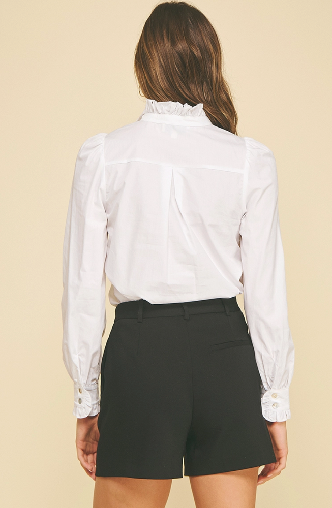 Ruffled Mock Neck Blouse