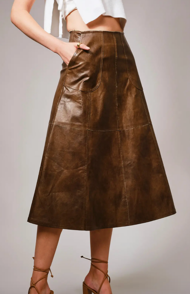Leather Midi Skirt