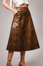 Leather Midi Skirt