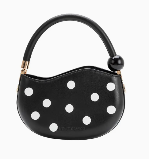 Jennie Cream Polka Dot Bag- Black