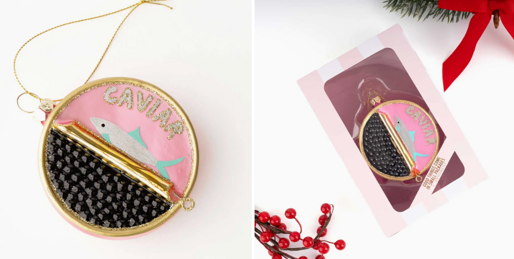Caviar Boxed Glass Ornament