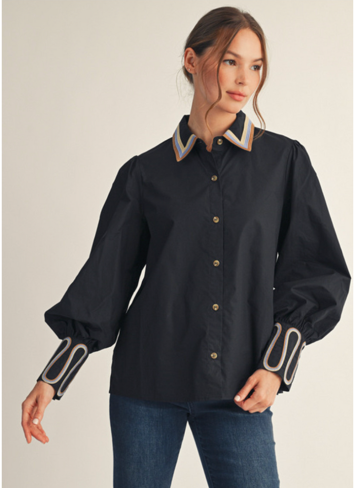 Black Embroidery Top