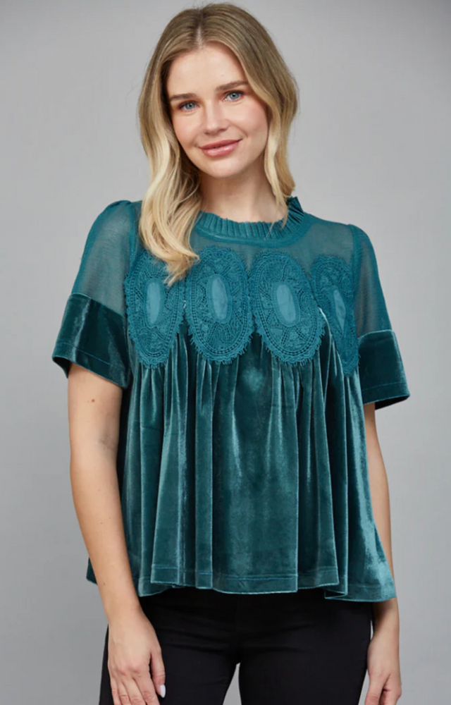 Teal Lace Top