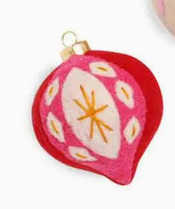 Red & Pink Gold Star ornament
