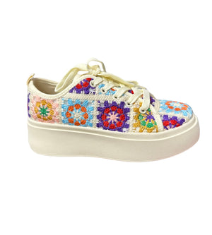Crochet Tennis Shoe - Multi Color
