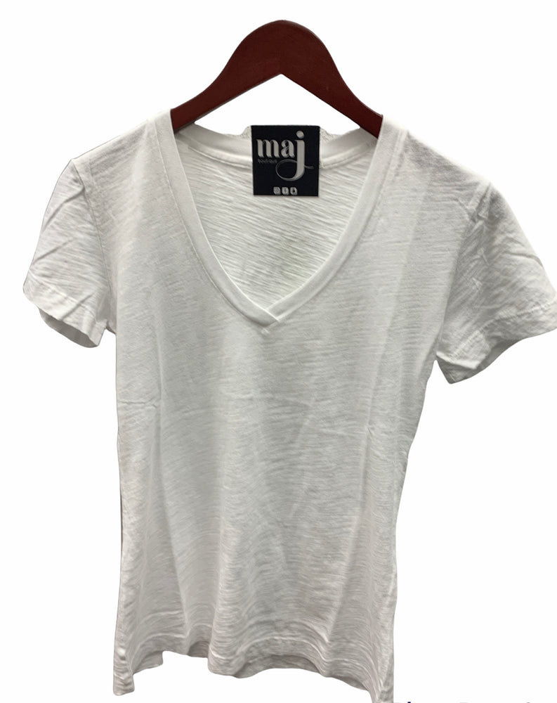 
            
                Load image into Gallery viewer, Short Sleeve V-Neck Tee White
            
        