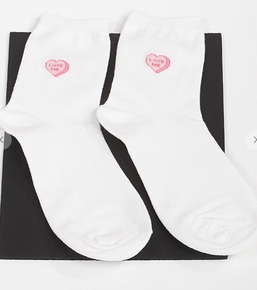 
            
                Load image into Gallery viewer, Love Me Crew Socks - White
            
        