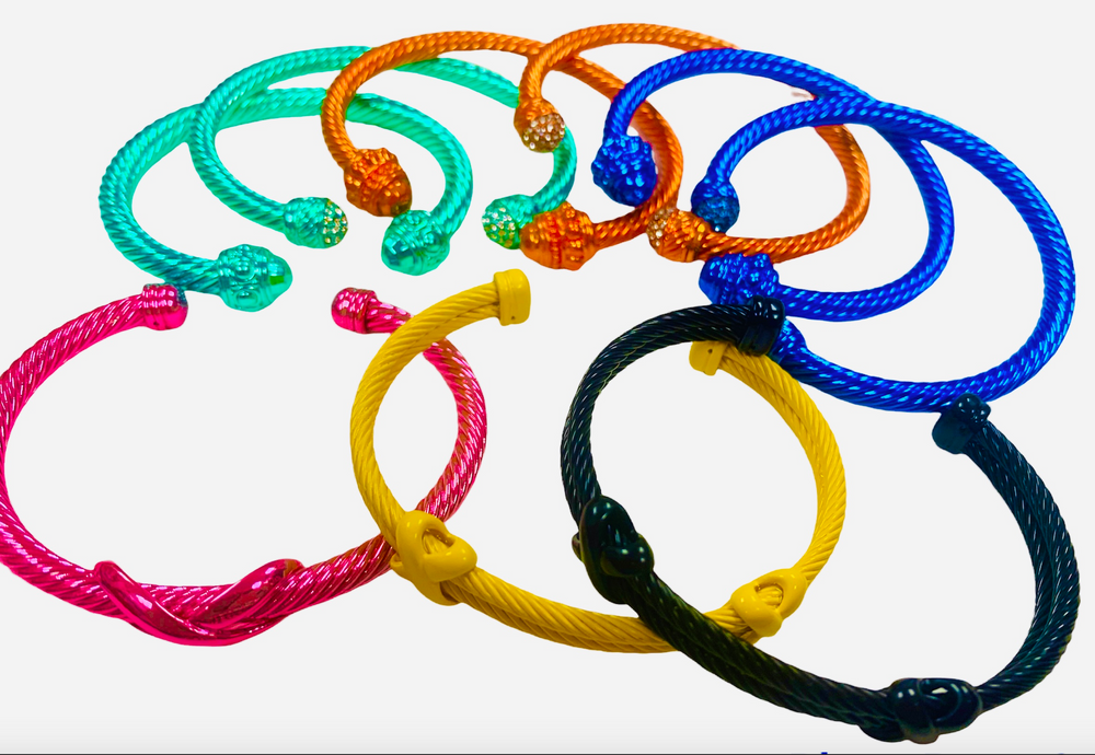 Colorful Cable Cuffed  Bracelet