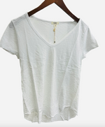 Cotton Slub Shirt Tail - White