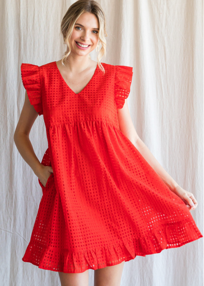 Baby Doll Dress - Red