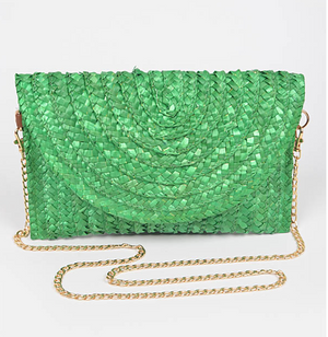 Straw Pom Pom Flap Bag - 3 Colors