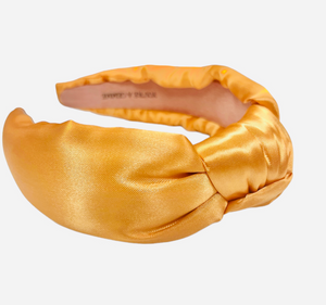 
            
                Load image into Gallery viewer, Satin Pastel Knotted Headband - Mango
            
        