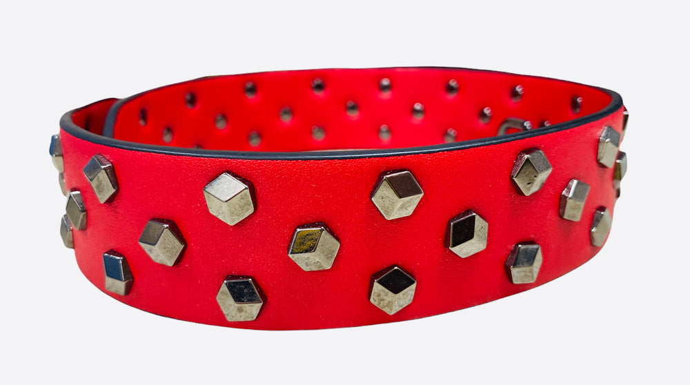 
            
                Load image into Gallery viewer, Rivets in Gunmetal Purse Strap - Red
            
        