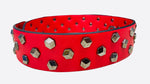 Rivets in Gunmetal Purse Strap - Red