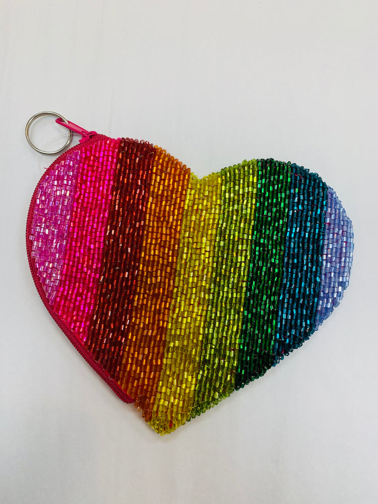 
            
                Load image into Gallery viewer, Beaded Coin Purse - Rainbow Stripes
            
        